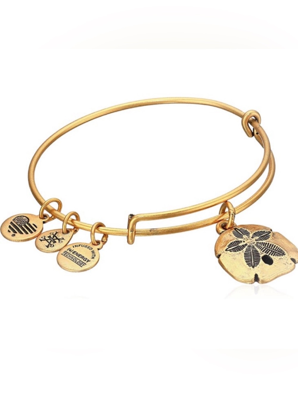 Alex and Ani Gold Sand Dollar and Signature Disc Expandable Bracelet